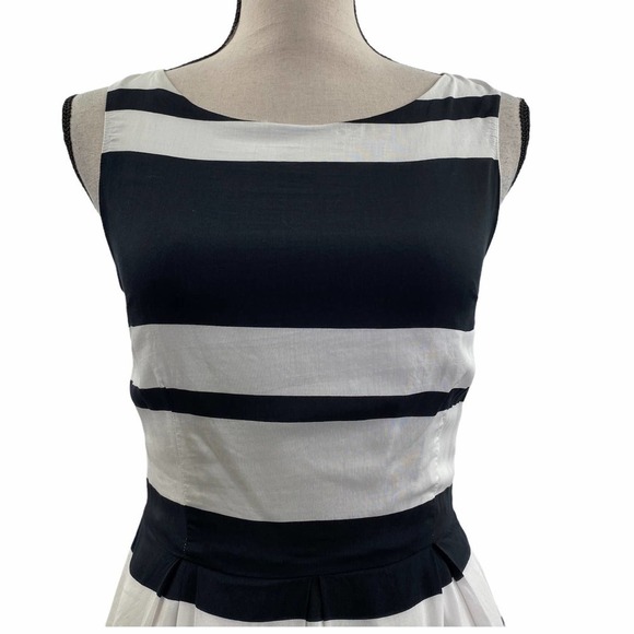 STOCKH Im Black White Striped Mini Dress Size 34/4 - Picture 2 of 14